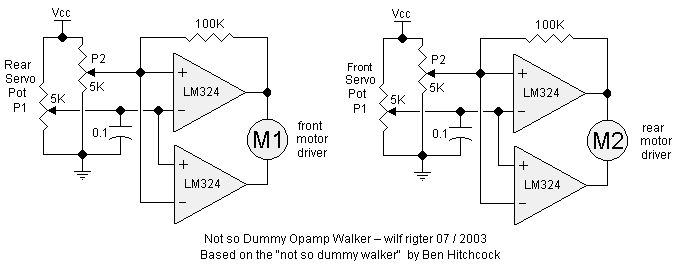 Quad Op-amp walker circuit